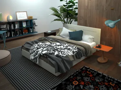 Modern Bedroom 3D Interior Rendering Berlin Germany by JMSD Consultant - 3D Visualization Studio