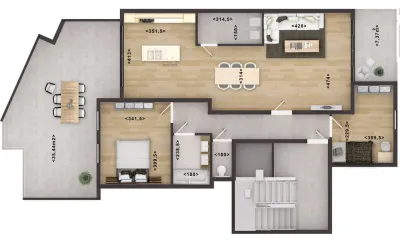 2D Home Plan Render with Photoshop Los Angeles by JMSD Consultant - 3D Visualization Studio