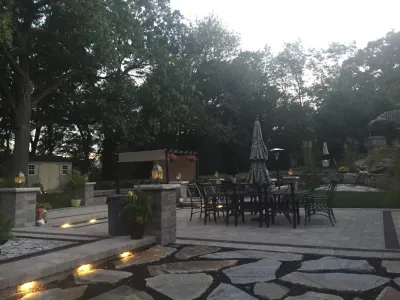 Outdoor living space new Rochelle — Landscape Design project by Joseph Bulfamante And Son Landscape Design/Build