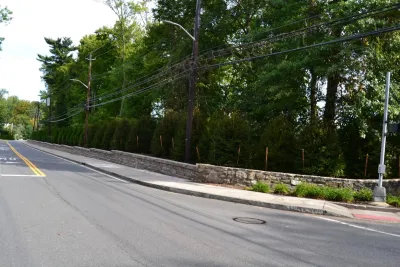Iona preparatory high school front retaining wall — Landscape Design project by Joseph Bulfamante And Son Landscape Design/Build