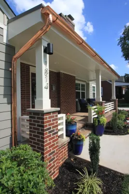 Front Porch Extension in North Main — Landscape Design project by Jwk Design in Greenville