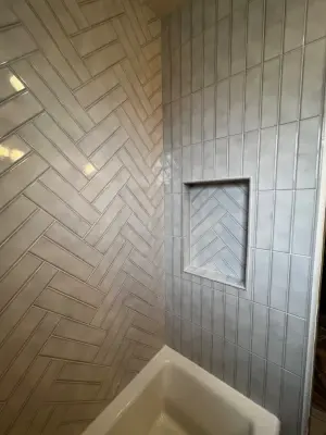 Dual Herringbone Shower/Bathtub — Kitchen Remodeling project by Rhapsody Remodeling And Design Llc