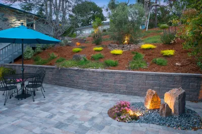 Aptos Retaining Wall and Patio — Landscape Design project by K & D Landscaping, Inc. in Aptos