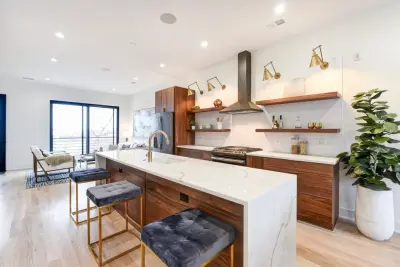 DC Condo Walnut Kitchen and Bathroom Designs by UCS Kitchen Design