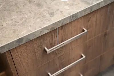 Natural Condo Bathroom Renovation by Sawhill Kitchens