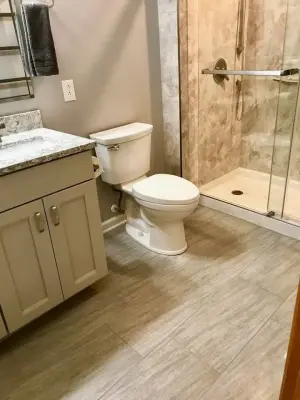 East Amherst - Tailored Shower Storage by New York Kitchen & Bath