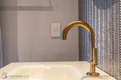 Opulent and Stylish Guest Bathroom by Paradise City