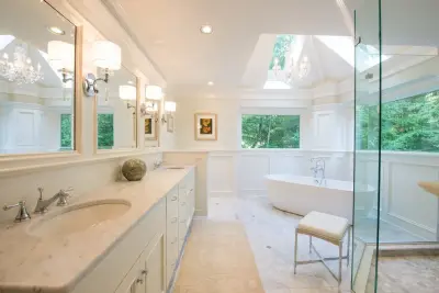 Classic and Refined Master Bathroom by JMC Home Remodeling