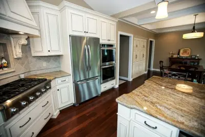 Chic Vintage White Kitchen by Callier & Thompson Kitchens, Baths And Appliances