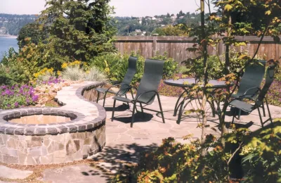 stone benches — Landscape Design project by Kate Martin Design