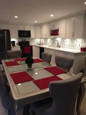 Elma - Shimmering Silver and White Kitchen by New York Kitchen & Bath
