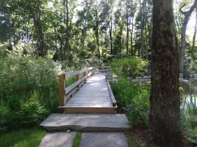 Pond Enhancement with Boardwalk — Landscape Design project by Keith E. Simpson Associates, Inc. in New Canaan
