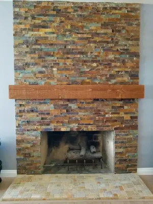Stone Hearth Fireplace by Home Style Designs