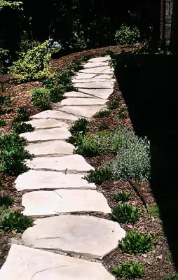 White Stone Walls and Front Entry — Landscape Design project by Ketti Kupper Conscious Life Design in Los Angeles
