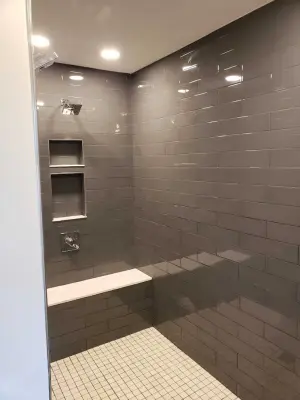 Spacious Tiled Shower by Cornerstone Builders Of Terre Haute, Inc.