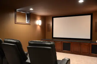 Lower Level Entertainment Space with Bar, Billiards, and Home Theater in Eureka, MO by Stockell Custom Homes & Construction