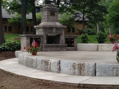 Outdoor Ampitheater & Fireplace - Bethel College - Mishawaka by Kuert Outdoor Living