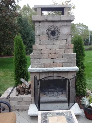 DIY Outdoor Fireplace - Elkhart — Landscape Design project by Kuert Outdoor Living