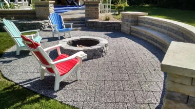 Backyard Pool, Fire Ring, & Retaining Walls - Osceola — Landscape Design project by Kuert Outdoor Living
