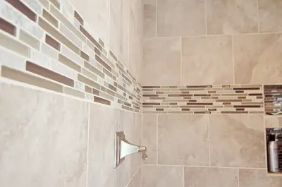 Contemporary Tiled Shower/Bathtub by Cornerstone Builders Of Terre Haute, Inc.