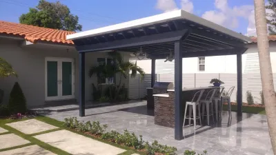 Outdoor Kitchen and Driveway by Amazing Outdoors Miami