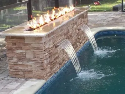 Fire and Water Feature — Landscape Design project by Amazing Outdoors Miami in Miami