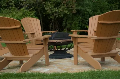 Flagstone Fire Pit Patio by Landscape Architecture, LLC