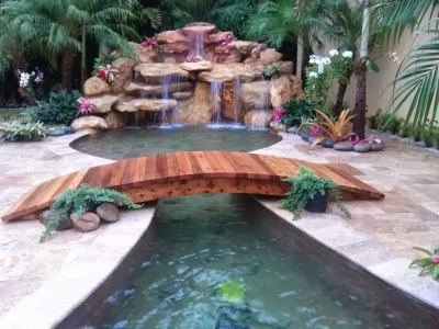 Natural Rock Waterfall — Landscape Design project by Amazing Outdoors Miami in Miami