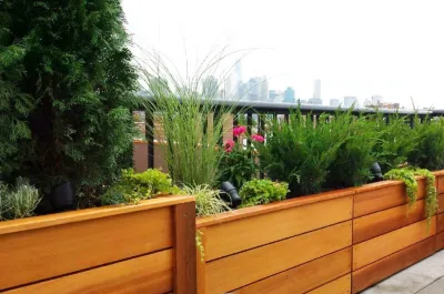 Carroll Gardens, Brooklyn Rooftop Garden Design with Custom Planters by Amber Freda Garden Design