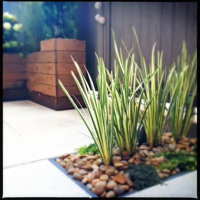 Clinton Hill, Brooklyn, NYC Patio Garden Design: Pavers, Planter Box, Containers by Amber Freda Garden Design