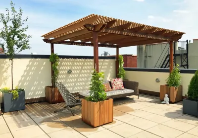 Harlem Roof Garden Pergola by Amber Freda Garden Design