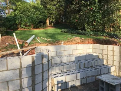 Augusta Road Wall Backyard Sod Irrigation — Landscape Design project by Landscape Perceptions