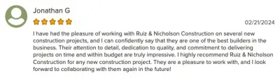 Past Evaluations — Custom Home Builders project by Ruiz & Nicholson Construction, LLC