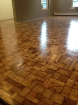 Variable Dimension End Grain Hardwood Flooring — Custom Home Builders project by Five Star Custom Builders