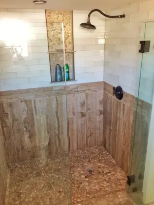 Restrooms — Tile & Stone Installation Services project by Stonewood Flooring