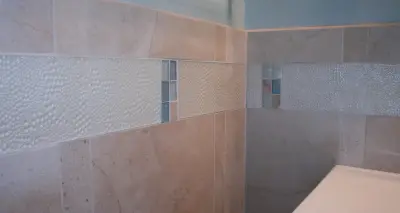 Sonoma Bathroom Renovation — Tile & Stone Installation Services project by Marin Designworks Glass Tile Design & Waterjet Art