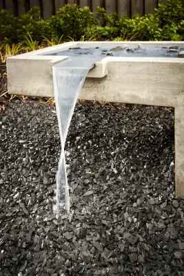 Garden Bench Water Feature for Writers' Retreat — Tile & Stone Installation Services project by Turning Stone Design