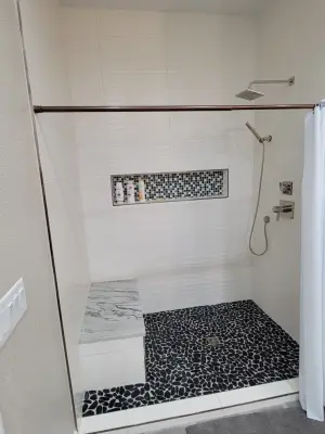bespoke shower — Tile & Stone Installation Services project by Harris Flooring & More