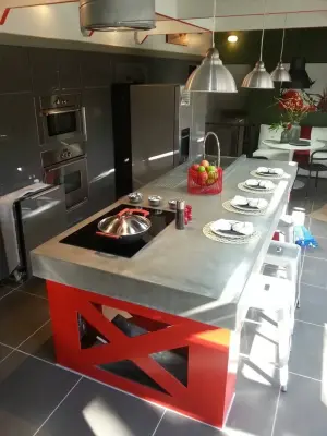 Industrial Concrete Countertop and Sink Design — Tile & Stone Installation Services project by Turning Stone Design