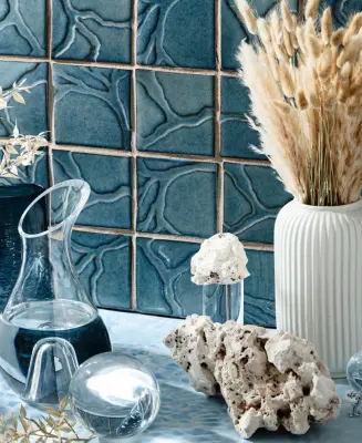 Tidepool Blue Branching — Tile & Stone Installation Services project by Star Tile | Artistic Handmade Luxury Tile