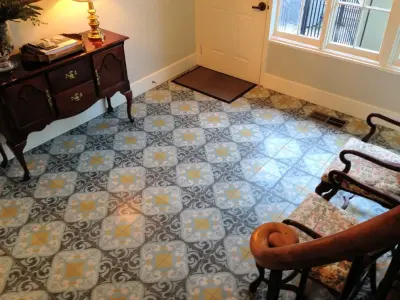 Cement Tile Entryway in Austin — Tile & Stone Installation Services project by Villa Lagoon Tile