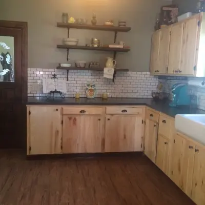 Elgin, NE Kitchen Backsplash with White Subway Tiles by Man N Mountain-Tile & Stone