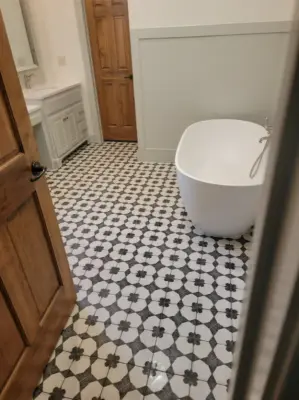 Restroom — Tile & Stone Installation Services project by Harris Flooring & More