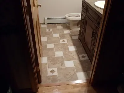 Restroom Flooring — Tile & Stone Installation Services project by Lavender Tile