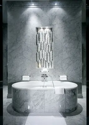Carrara Bianco Accent Wall — Tile & Stone Installation Services project by The Stone Gallery