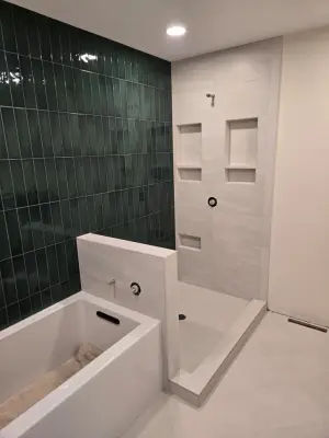 Berlin Shower and Flooring Update — Tile & Stone Installation Services project by Heinrichs Custom Tile And Stone