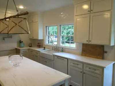Honed Calacatta Venato Marble Kitchen by Ecstatic Stone, LLC