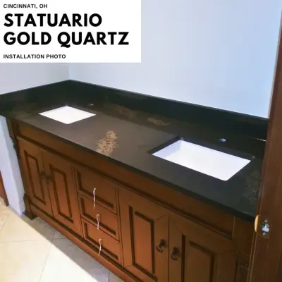 Statuario Gold Quartz Vanities in Cincinnati, OH by Granite America