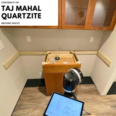 Cincinnati, OH - Taj Mahal Quartzite Workstation and Dressing Table — Tile & Stone Installation Services project by Granite America