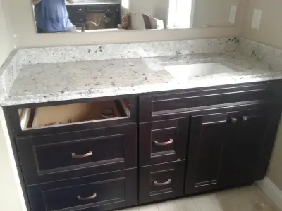 Zionsville Colonial White — Tile & Stone Installation Services project by Granite America